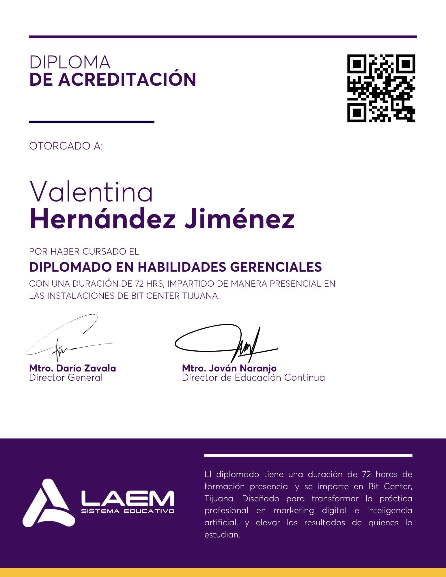 Constancia LAEM — Habilidades Gerenciales